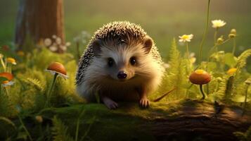 AI generated hedgehog high quality image photo