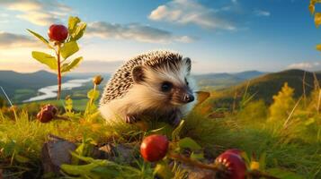 AI generated hedgehog high quality image photo