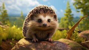 AI generated hedgehog high quality image photo