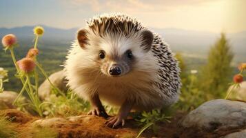 AI generated hedgehog high quality image photo