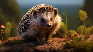 AI generated hedgehog high quality image photo