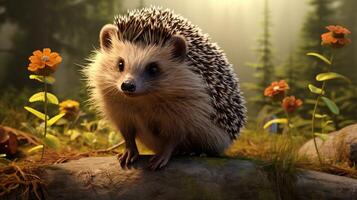 AI generated hedgehog high quality image photo