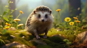 AI generated hedgehog high quality image photo