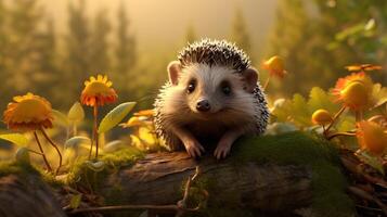 AI generated hedgehog high quality image photo