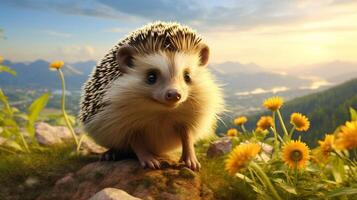 AI generated hedgehog high quality image photo