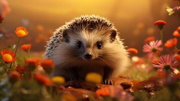 AI generated hedgehog high quality image photo