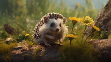 AI generated hedgehog high quality image photo