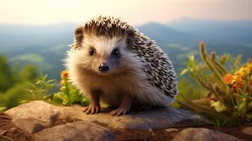 AI generated hedgehog high quality image photo