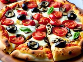 AI generated closeup of a pizza truffle on a dish - Ai Generated photo