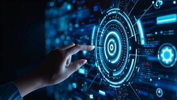 AI generated Cyber security data protection business technology privacy concept on virtual screen. photo