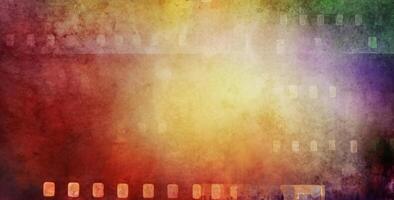 Colorful film strip frames movie background photo
