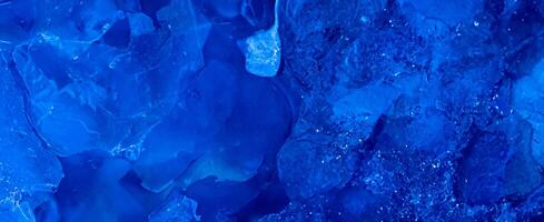 Abstract blue and ink blue colorful marble granite natural stone paper ocean texture background banner panorama photo