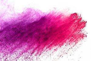 abstract powder splatted background. Colorful powder explosion on white background. Colored cloud. Colorful dust explode. Paint Holi. photo