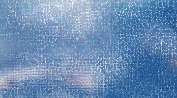 abstract colorful light of mosaic and bokeh on glass door or window at blur on secrets meeting room or science lab and medical for art wallpaper and texture or party background on blue tone photo