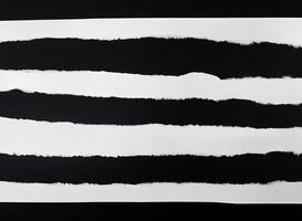 torn blank white paper strips against a black background photo
