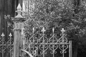 old house and church in westphalia photo