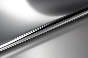 AI generated steel abstract glossy surface of silver or aluminum metal texture, smooth chrome metallic background photo