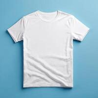 AI generated Blank T Shirt color white template photo
