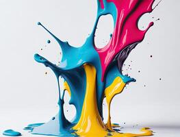 AI generated Colored splashes photo