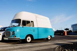 Minsk, Belarus, January 17, 2024 - Vintage van photo