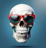 AI generated Funny skeleton with glasses photo