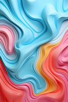 AI generated Vertical abstract multi colored pastel plasticine wavy background photo