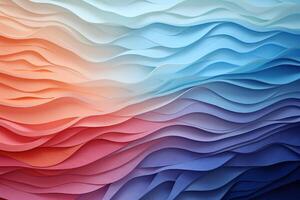 AI generated Abstract modern layered abstract pale colorful wavy paper cut background photo