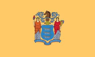 The official current flag of New Jersey USA state. State flag of New Jersey. Illustration. photo