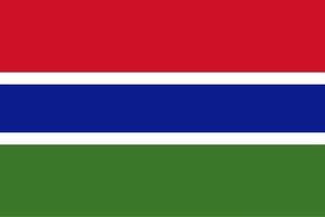 The official current flag of Republic of Gambia. State flag of Gambia. Illustration. photo