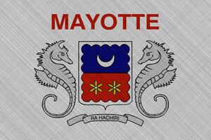 Flag of Mayotte on a textured background. Concept collage. photo