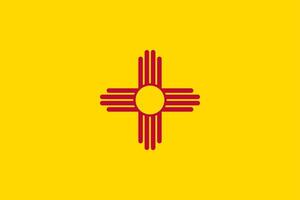 The official current flag of New Mexico USA state. State flag of New Mexico. Illustration. photo