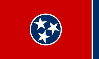 The official current flag of Tennessee USA state. State flag of Tennessee. Illustration. photo