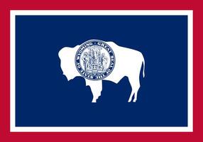 The official current flag of Wyoming USA state. State flag of Wyoming. Illustration. photo