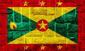 Flag of Grenada on a textured background. Concept collage. photo