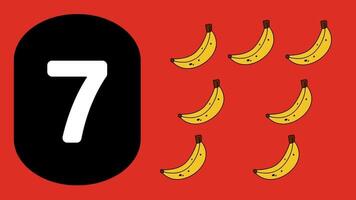 Fruits number counting video animation.