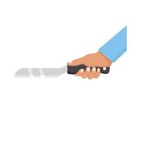 cuchillo en mano ilustración vector