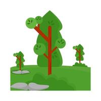 tree in garden illustration vector