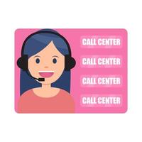 call center with background illustration vector