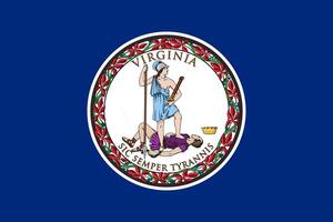 The official current flag of Virginia USA state. State flag of Virginia Islands. Illustration. photo