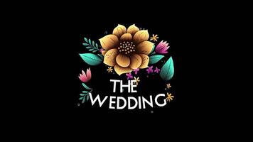 the wedding logo with flowers and leaves video