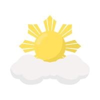 sun summer with cloud illustration vector