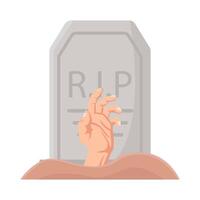 hand in graveyard illustration vector