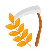 sickle with wheat illustration vector