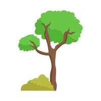 árbol con césped verde ilustración vector