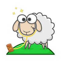 sheep in farm illustration vector