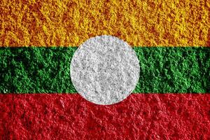 Flag of Shan State on a textured background. Concept collage. photo