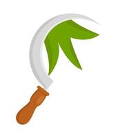 sickle with grass illustration vector