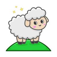 sheep in farm illustration vector