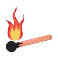 fire in match illustration vector