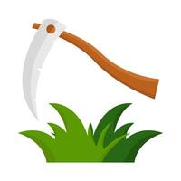 sickle with grass illustration vector